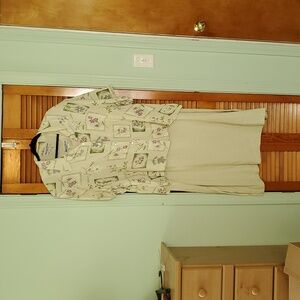 Casual Light Green Maxi Dress with Shirt